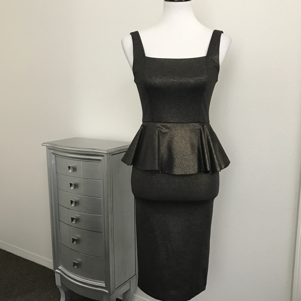 Alice + Olivia Muted Dark Gold Dress